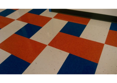 commercial floor cleaning red white and blue